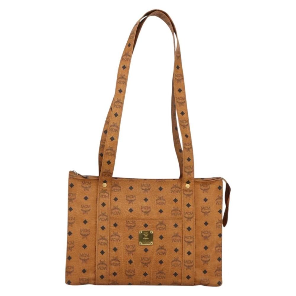 MCM Visetos Logogram Shoulder Bag Brown